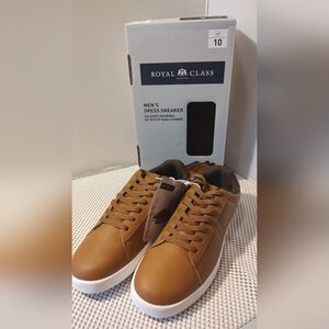 Royal Class Men's Size 10 Dress Sneakers Brown/White New with tags in box